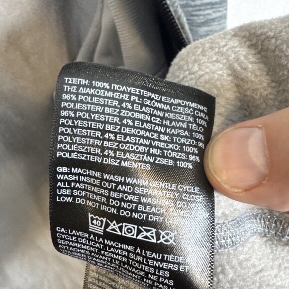 The North Face Men’s XL Full Zip Hoodie Gray Fleece Lined TNF Logo Outdoor - Picture 7 of 9